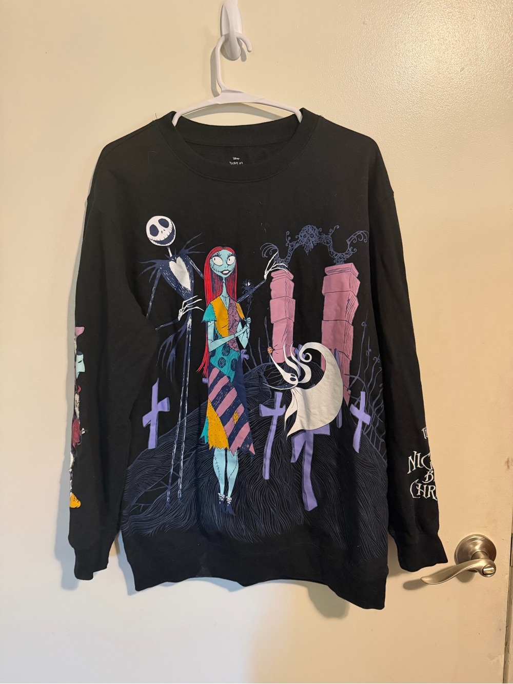 Disney The Nightmare Before Christmas Sally & Jack Graphic Black Sweater